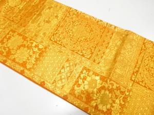 華紋に唐花模様織り出し　袋帯